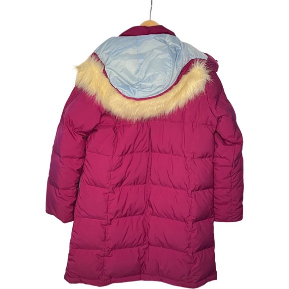 LL Bean Womens Medium Faux Fur Goose Down Insulated Hooded Puffer Parka Jacket - Picture 2 of 6